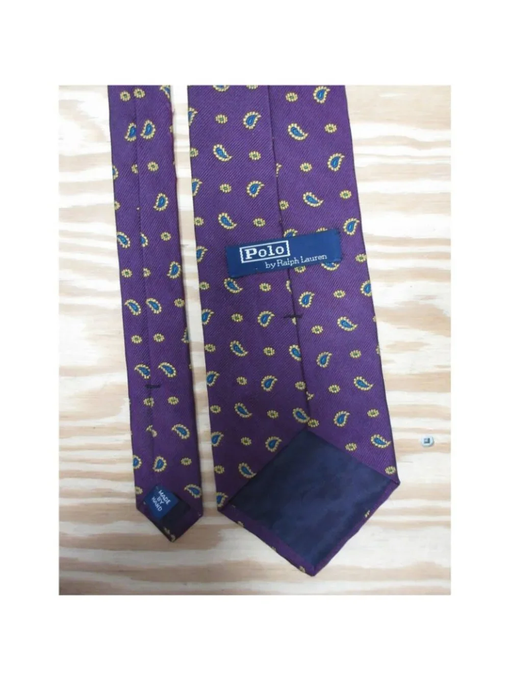 VINTAGE Polo Ralph Lauren Neck Tie Silk Jacquard Paisley USA Made